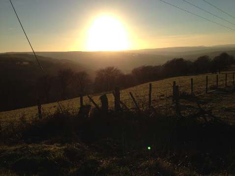 Sunset over Blaengawney Farm